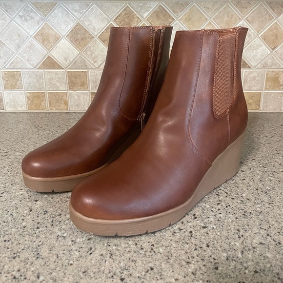 SOUL Naturalizer Shoes - SOUL Naturalizer Apollo Women’s Toffee Brown Wedge Boots Size 10